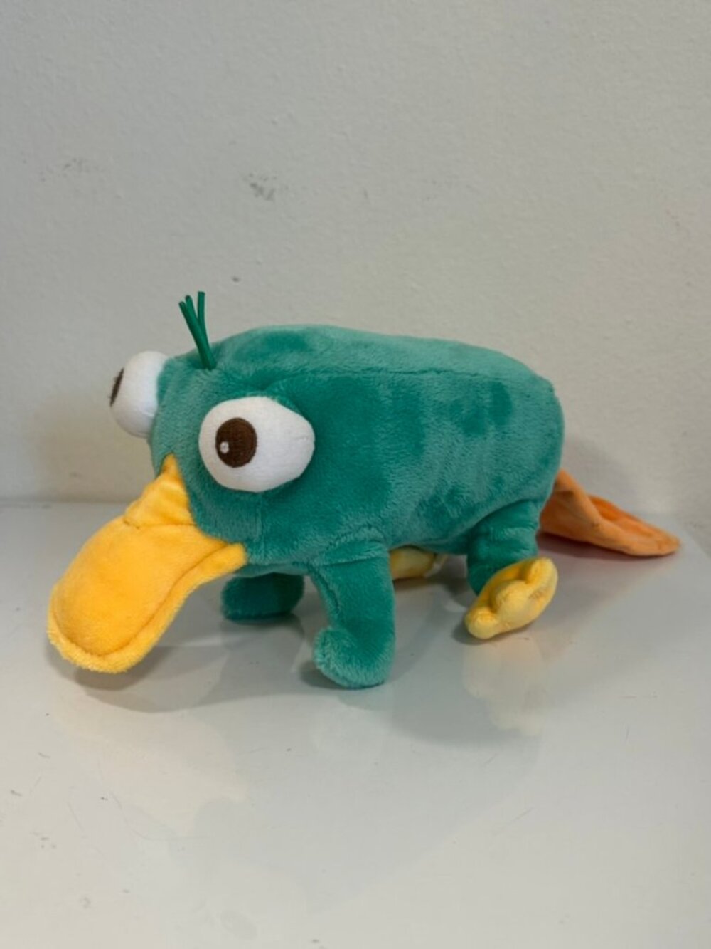 DISNEY STORE Perry the Platypus Plush Stuffed Animal Turquoise Yellow Character